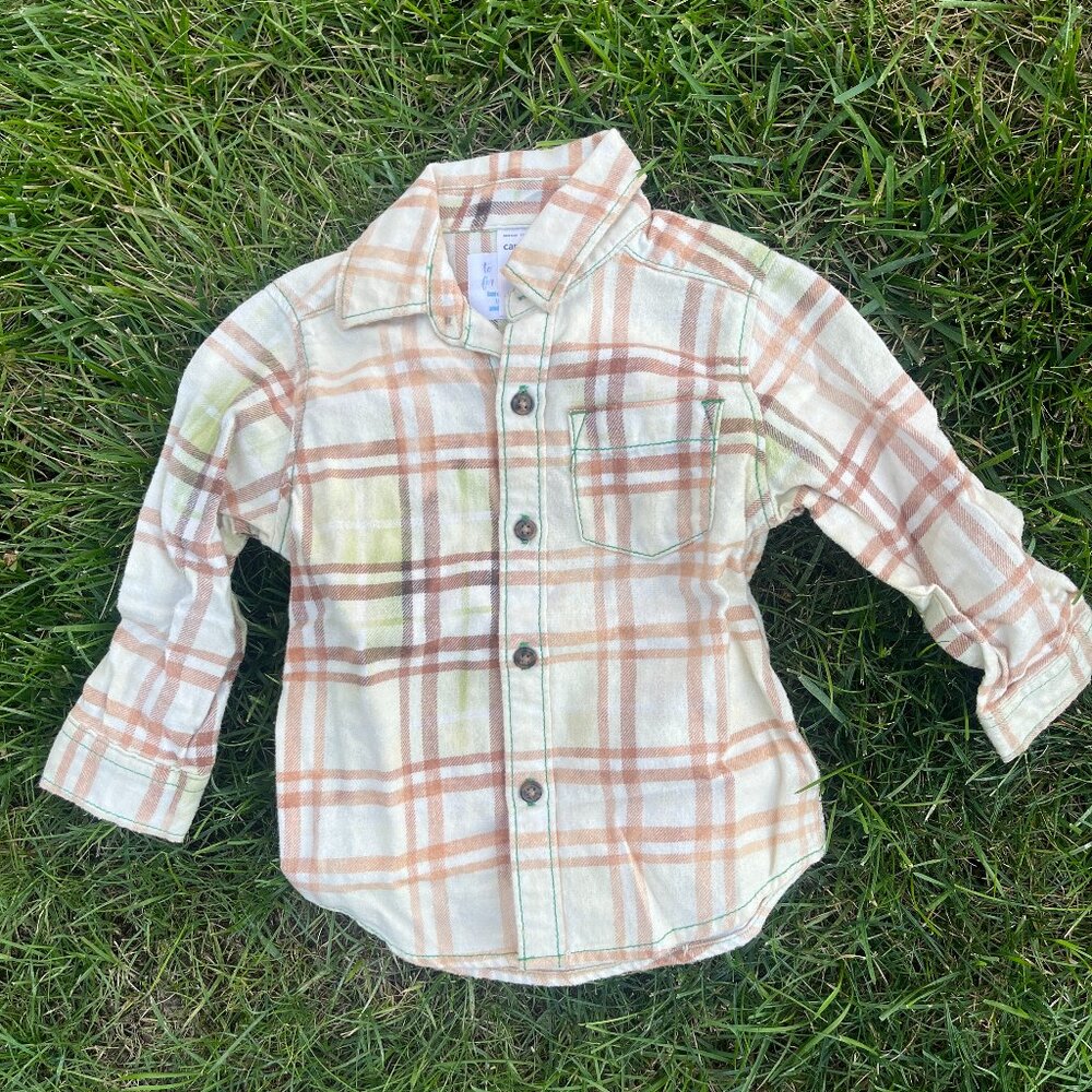 Baby Infant 18M Random Bleach Dye Flannel Shirt